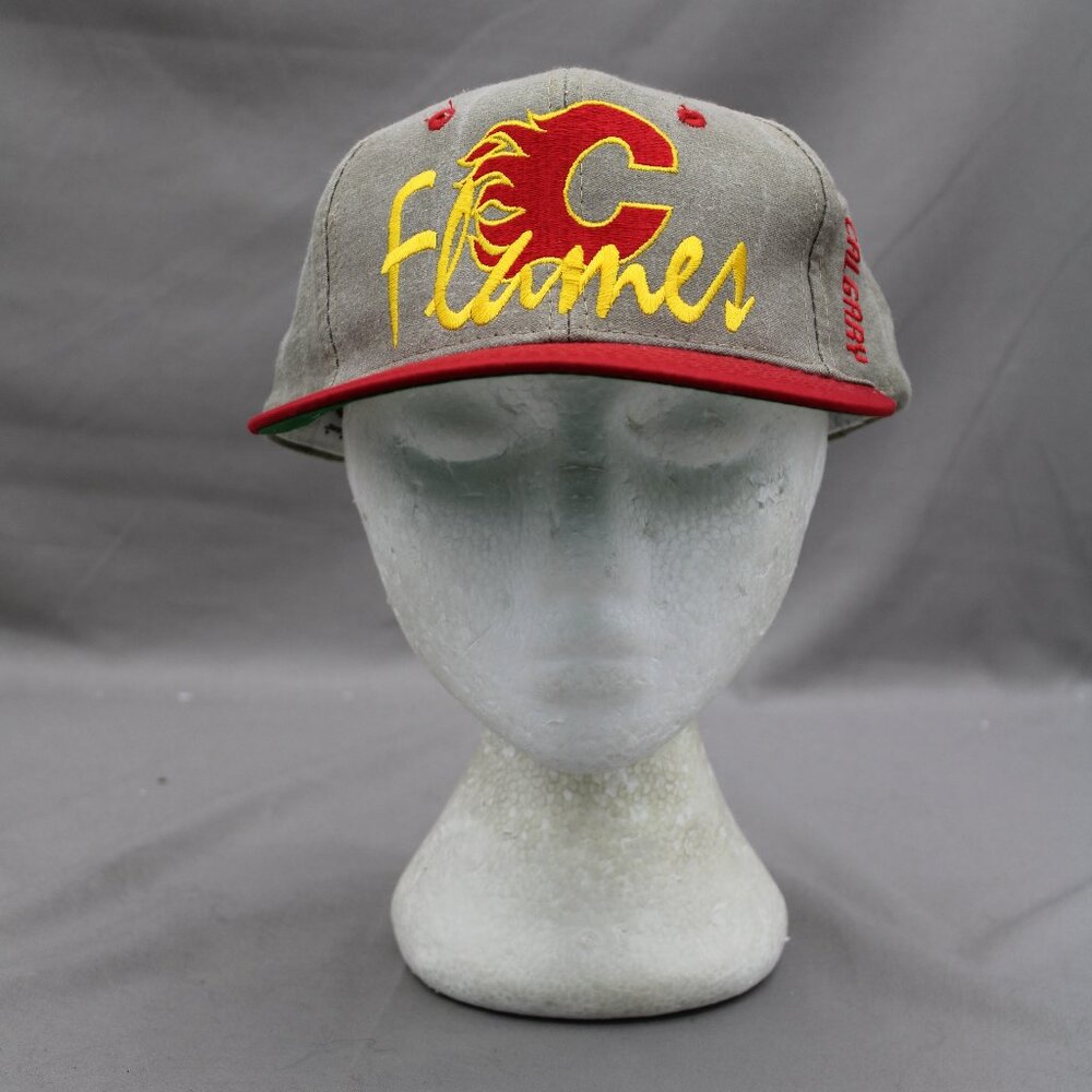 Calgary Flames Hat (VTG) - Script and Logo by The Game - Adult Snapback